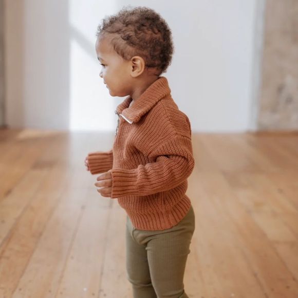 Jamie Kay Bradley Knit Half Zip Sweater in Tawny Marle | 1YR - Picture 6 of 8